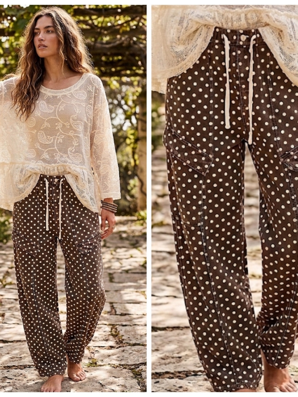 Women’s Polka Dot Lounge Pants - Brown